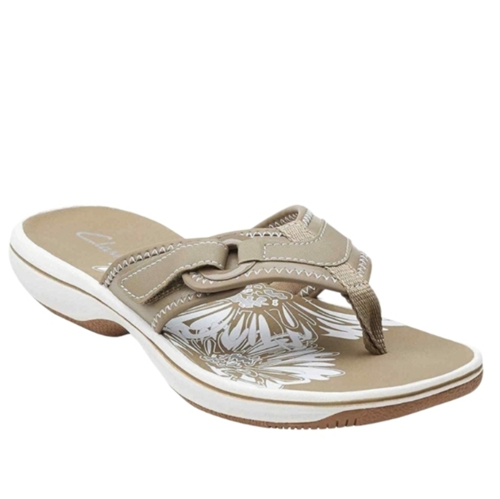 CLARKS Breeze Mila Flat Slip-On Slide Mule Sandals